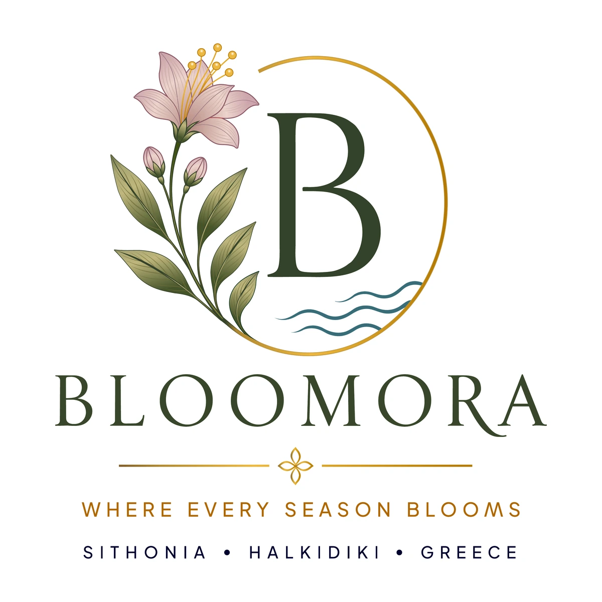 The same Bloomora logo rebuilt as clean, print-ready vector artwork in a corrected CMYK build